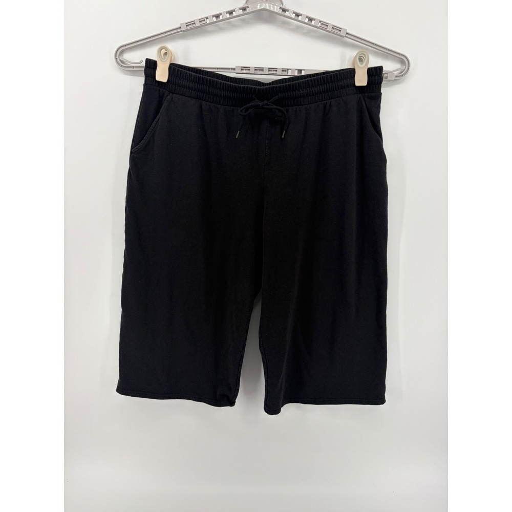 Terra Sky Black Lounge Wide Leg Cropped Pants Elastic Waist Pockets Plus Size 2X